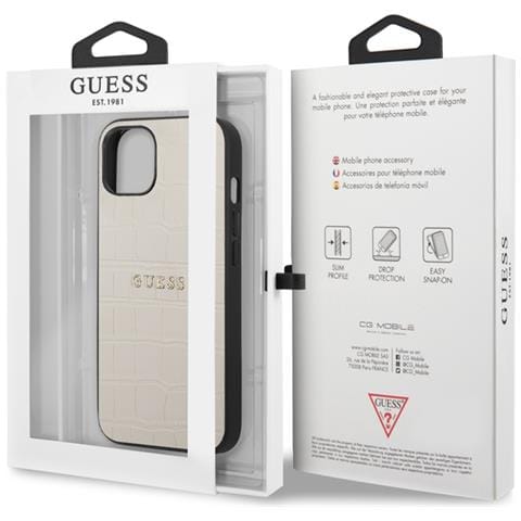 Cover Per Iphone 13 Pu Croco, Beige - Foto 3