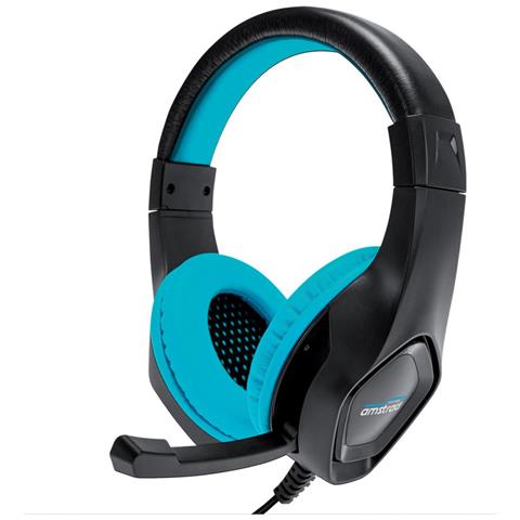 Cuffie Da Gaming 40 Mm Power Bass Archetto E Microfono Regolabili, Blu - Foto 1