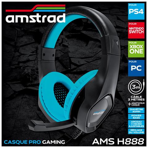 Cuffie Da Gaming 40 Mm Power Bass Archetto E Microfono Regolabili, Blu - Foto 2