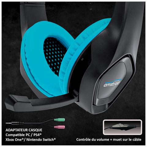 Cuffie Da Gaming 40 Mm Power Bass Archetto E Microfono Regolabili, Blu - Foto 3