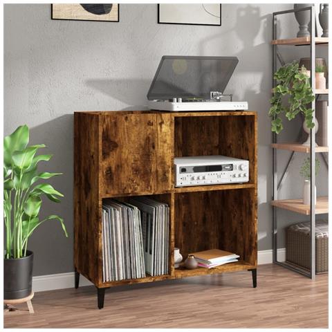 Mobile Porta Dischi Rovere Fumo 84,5x38x89 Cm Legno Multistrato - Foto 1