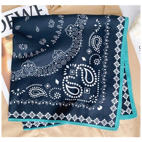 Sciarpa Quadrata 27""x27""accessorio Moda Versatile Navyblue - Foto 3