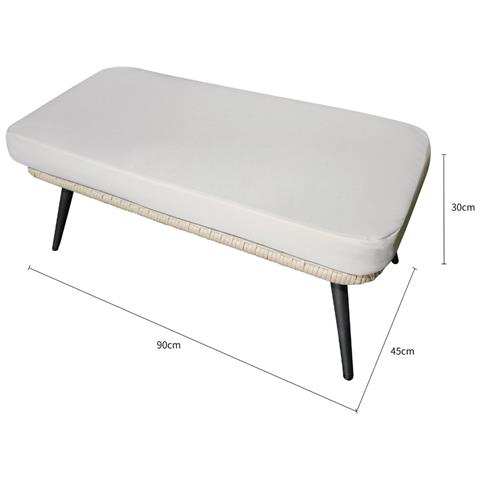 Poggiapiedi Da Esterno Con Cuscino Beige Fiorentino - Foto 2