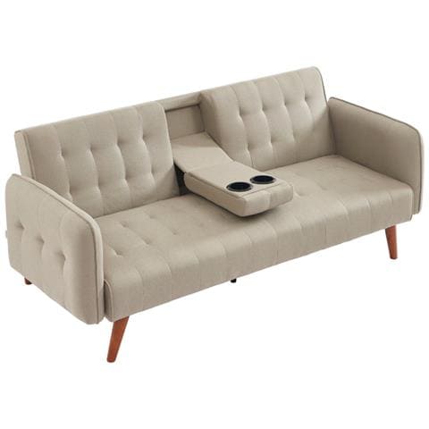 Inverness Divano Letto A 3 Posti Con Ripiano Centrale Ribaltabile - Beige - Foto 1