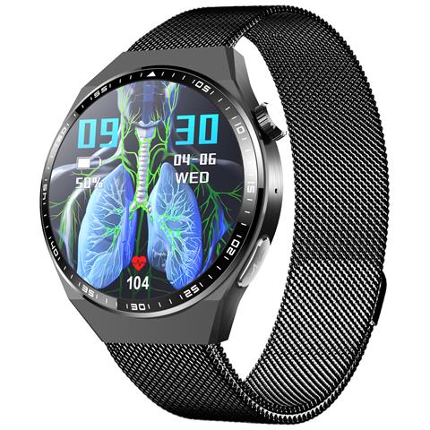Smartwatch Con Ecg, Analisi Della Composizione Corporea, Analisi Della Composizione Del Sangue (acido Urico, Lipidi Nel Sangue) Black Milanese Strap - Foto 1