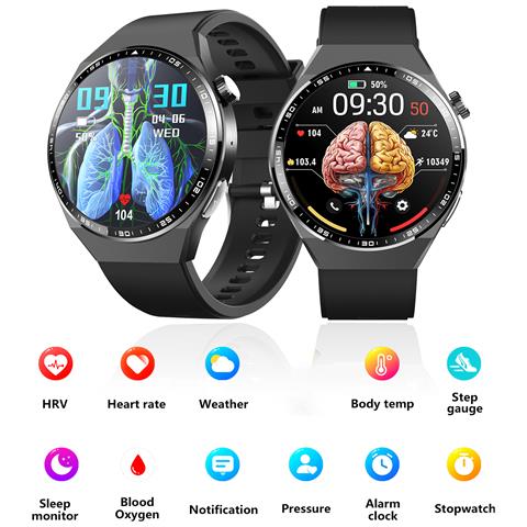 Smartwatch Con Ecg, Analisi Della Composizione Corporea, Analisi Della Composizione Del Sangue (acido Urico, Lipidi Nel Sangue) Black Milanese Strap - Foto 2