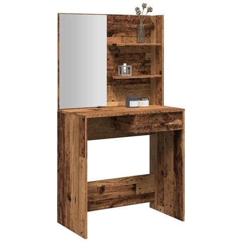 Toeletta Con Specchio Legno Vecchio 74,5x40x141 Cm - Foto 1