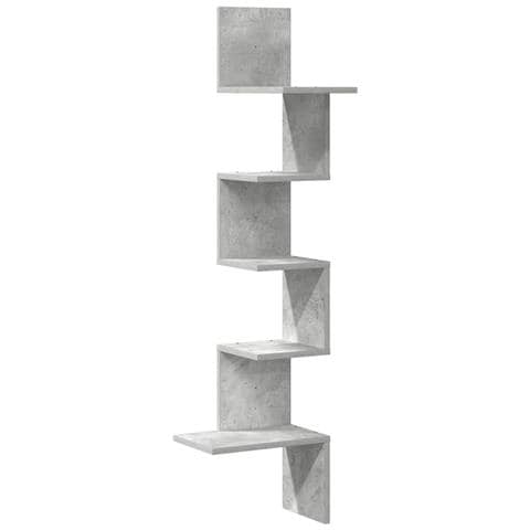 Scaffale Angolare A Muro Grigio Cemento 32x32x127,5 Cm - Foto 2