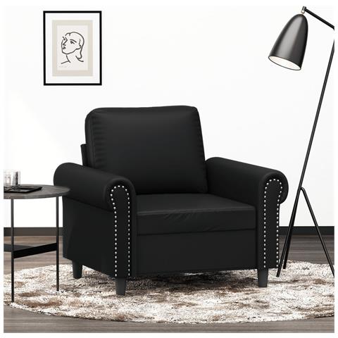 Lusso Casadino -  Poltrona Nera 60 Cm In Similpelle - Foto 8