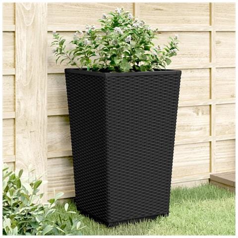 Fioriere Da Giardino 2 Pz Nere 32,5x32,5x57 Cm In Pp - Foto 8