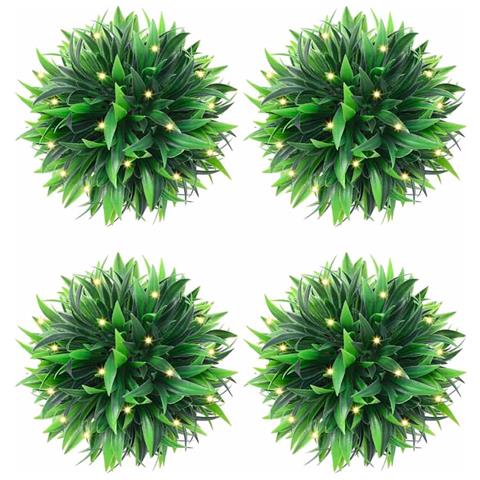 Sfere di Bosso Artificiale con Luci LED 4 pz Verdi 15 cm - Foto 1