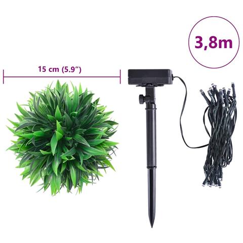 Sfere di Bosso Artificiale con Luci LED 4 pz Verdi 15 cm - Foto 9