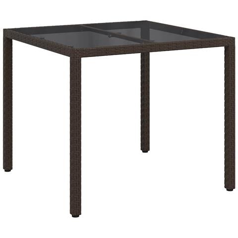 Tavolo da Pranzo da Giardino Marrone 90x90x75 cm Polyrattan - Foto 1