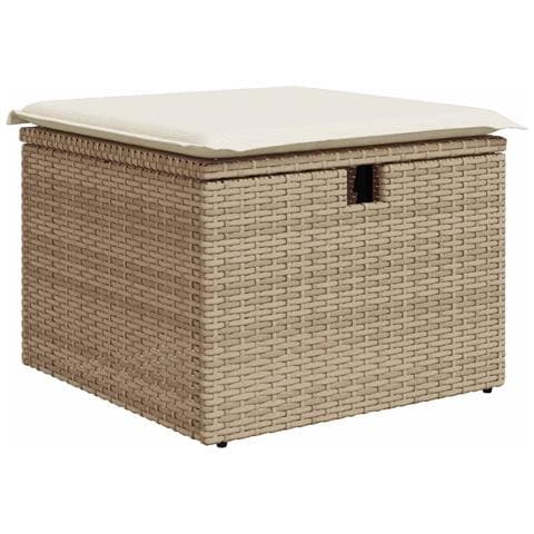 Set di Divani da Giardino da 5 Pezzi con Cuscini Beige in Rattan Sintetico - Foto 2
