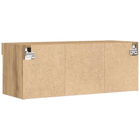 Armadi da muro per TV  con luci LED 2 pezzi Rovere Artigianale 80x30x30 cm - Foto 2