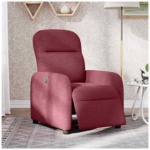 Poltrona Elettrica Reclinabile Rosso Vino in Tessuto - Foto 2