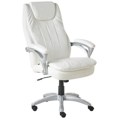 Poltrona Da Scrivania Chief Pelle Sintetica Bianco Sporco - Foto 2