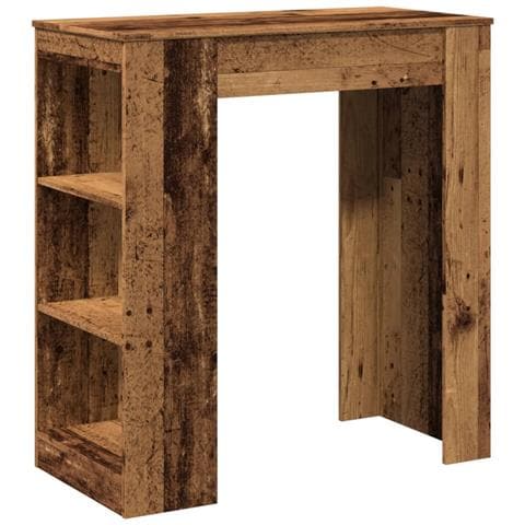 Tavolo Bar con Rastrelliera Antico 95x47x103,5 cm Multistrato - Foto 1