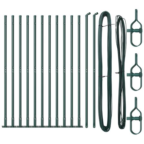 Pali per recinzione con basi 13 pcs Ø32mm 78,5cm in acciaio zincato - Foto 1