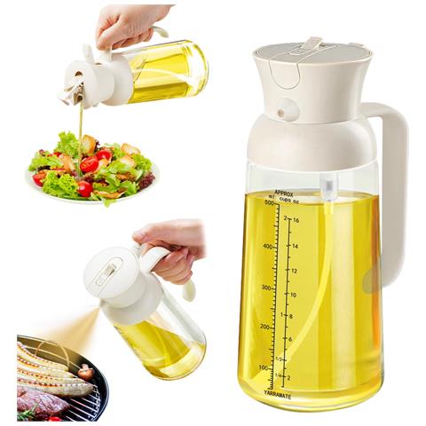 Spruzzatore Per Olio Da Cucina Con Misurino 550ml Dosatore Olio Bianco - Foto 1