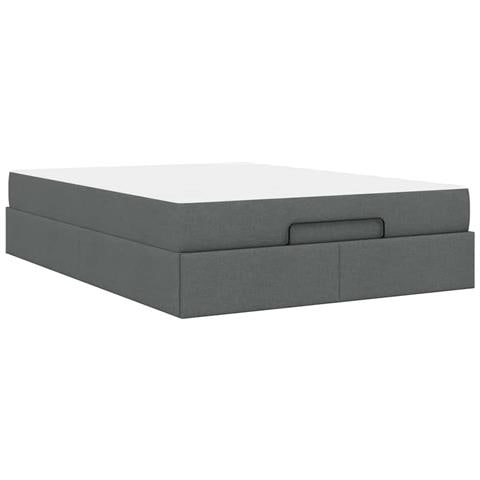 Struttura del letto Grigio scuro 140 x 190 cm Tessuto - Foto 9