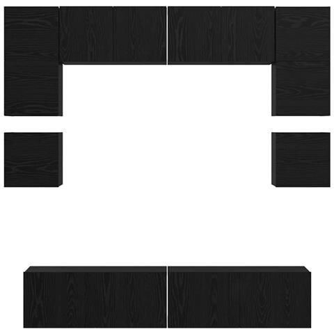 Set mobile TV 8 pcs Rovere nero 80 x 30 x 30 cm - Foto 9