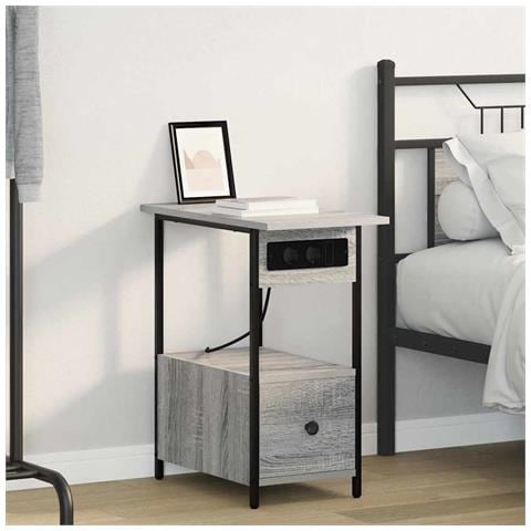 Armadio da Notte con cassetto Grigio sonoma 60 x 30 x 61 cm - Foto 2