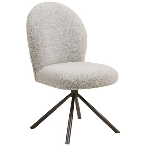 Set Di 2 Sedie Lana - Bianco - Tessuto - 50x63x91,5 Cm - Foto 1