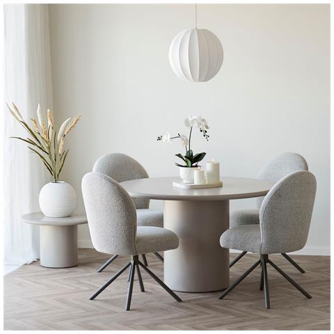 Set Di 2 Sedie Lana - Bianco - Tessuto - 50x63x91,5 Cm - Foto 2