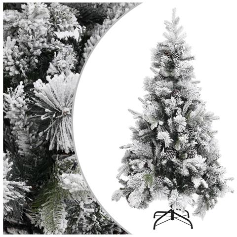 Lusso Casadino -  Albero Di Natale Con Neve Floccata E Pigne 225 Cm Pvc E Pe - Foto 2