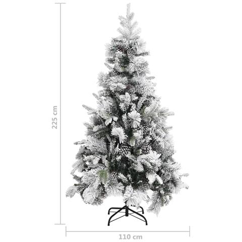 Lusso Casadino -  Albero Di Natale Con Neve Floccata E Pigne 225 Cm Pvc E Pe - Foto 6