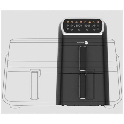 Friggitrice Ad Aria Nera 2x4l 2600w - Fg7503 - Foto 2