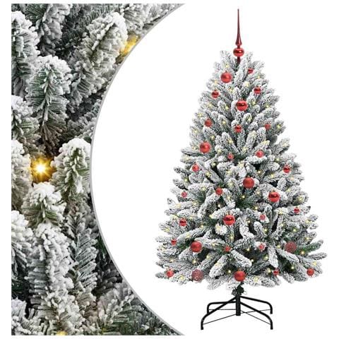 Albero di Natale artificiale con 150 LED Verde e Bianco 150 cm - Foto 1