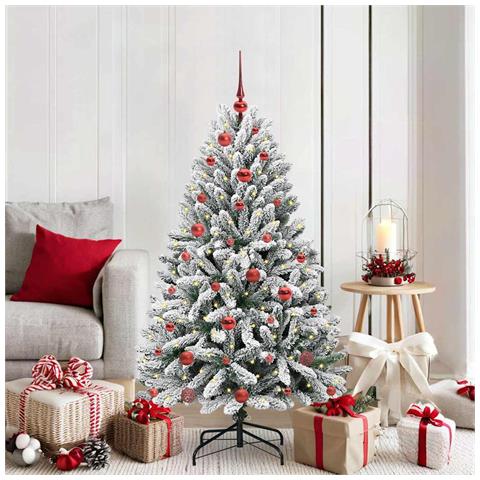 Albero di Natale artificiale con 150 LED Verde e Bianco 150 cm - Foto 2