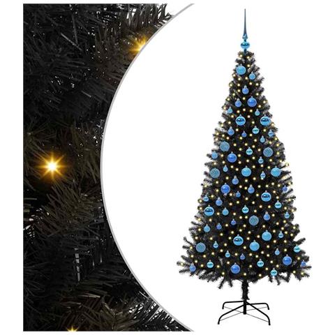 Albero di Natale con 300 LED con supporto Nero 180 cm PVC - Foto 1