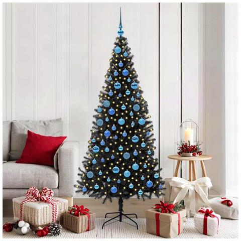 Albero di Natale con 300 LED con supporto Nero 180 cm PVC - Foto 2