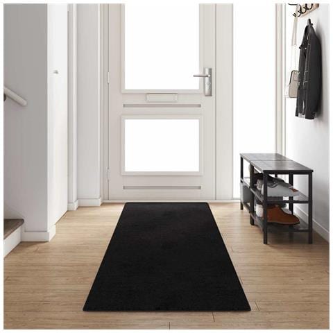 Runner in Moquette Nero 80 x 400 cm 100% Polipropilene Tuft - Foto 2