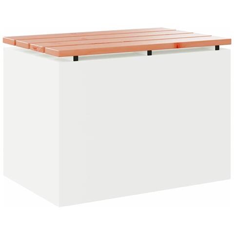 Panchina da giardino Bianco 60 x 40 x 43 cm Acciaio - Foto 1