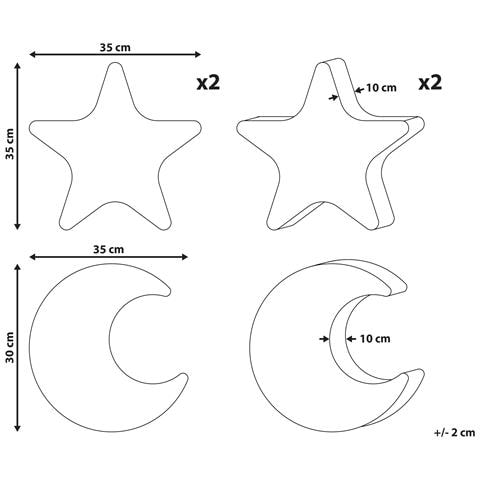 Set Di 3 Cuscini Decorativi Luna Velluto A Coste 35 X 30 Cm 35 X 35 Cm Multicolore Tinta Unita - Foto 8
