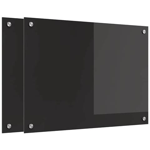 Rivestimento da Cucina 2 pcs Nero 70 x 50 cm vetro temperato - Foto 1