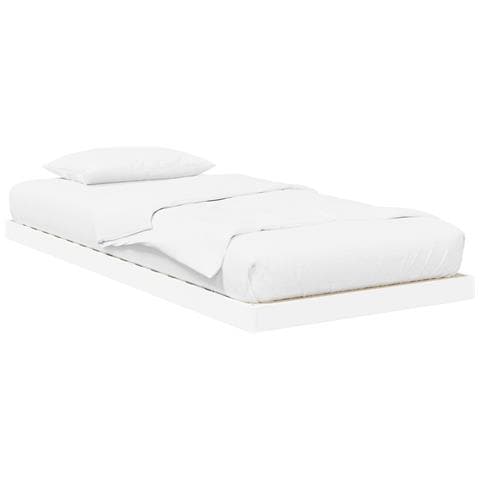 Struttura letto a terra Bianco 90 x 190 cm Legno multistrato - Foto 1