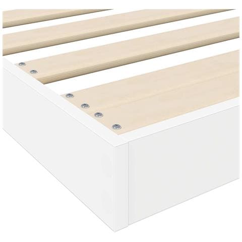 Struttura letto a terra Bianco 90 x 190 cm Legno multistrato - Foto 8