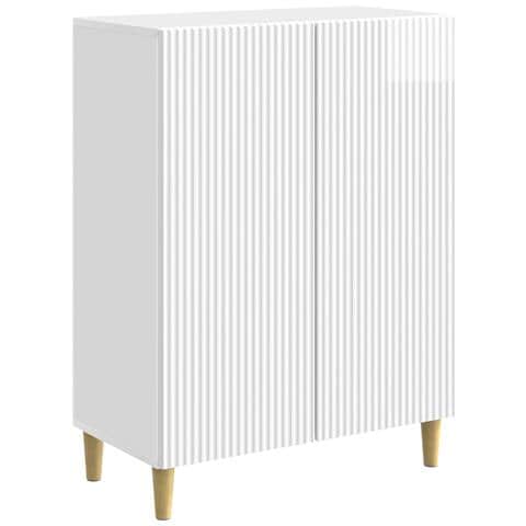 Credenza Bianco Lucido 66 x 34,5 x 90 cm Legno ingegnerizzato - Foto 1