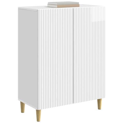 Credenza Bianco Lucido 66 x 34,5 x 90 cm Legno ingegnerizzato - Foto 2