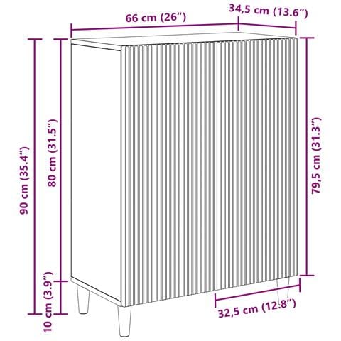 Credenza Bianco Lucido 66 x 34,5 x 90 cm Legno ingegnerizzato - Foto 9