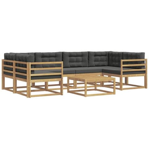 Set di divani da esterno con cuscino 5 pcs Bianco e Antracite - Foto 1