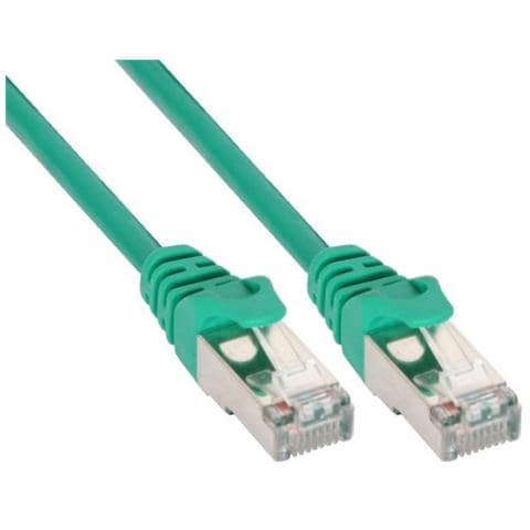 cavo patch per rete dati lan cat. 5e, 2x rj45, schermatura futp, colore verde, 7m - Foto 1
