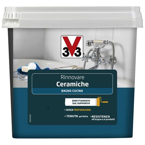 Smalto Rinnovatore Per Ceramiche, Antimuffa, Lavabile, Ottima Resa, Opaco 0.75 Lt - Foto 1