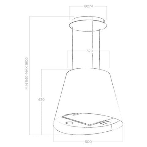 Cappa a Parete JUNO IX / F 51 Aspirante 50 cm Colore Acciaio Inossidabile - Foto 3