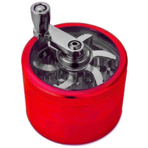 Grinder Swing Tabacco In Metallo 4 Parti Tritatabacco Pollinator Colore Rosso - Foto 1